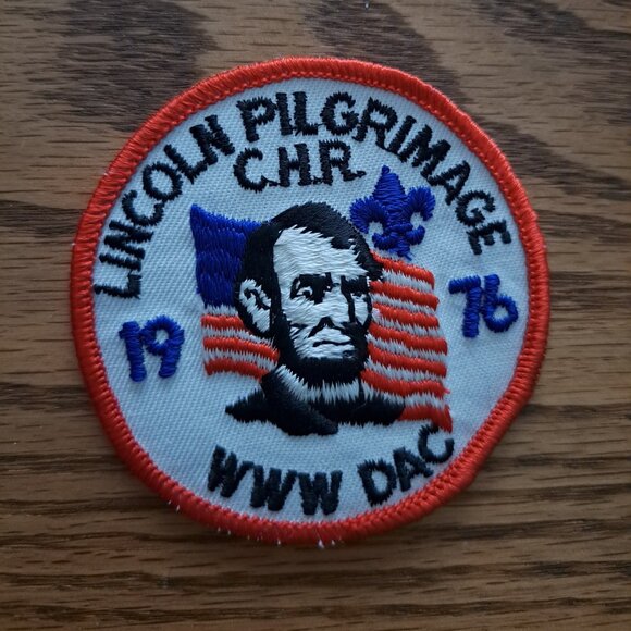 Lincoln Pilgrimage CHR 1976 WWW DAC Boy Scouts Patch - Picture 1 of 2